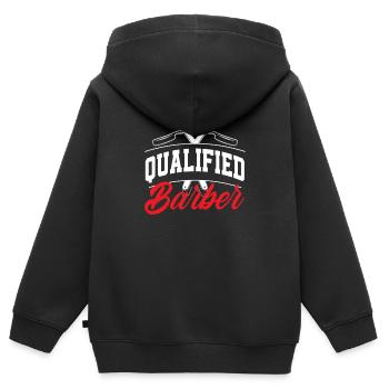 Barber Herren Friseur Frisör - Kinder Premium Organic Zip Hoodie - Schwarz - Hinten - AI Model Kid Male (0cm)