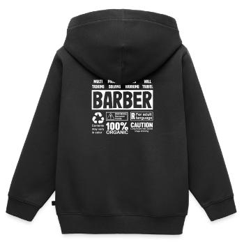 Barber Herren Friseur Frisör - Kinder Premium Organic Zip Hoodie - Schwarz - Hinten - AI Model Kid Male (0cm)