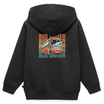 Bus Bus Driver - Kids Premium Organic Zip-up Hoodie - black - Back - AI Model Kid Male (0cm)