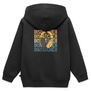 Notruf Leitstelle Einsatzzentrale - Kinder Premium Organic Zip Hoodie - Schwarz - Hinten - AI Model Kid Male (0cm)