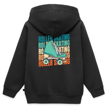 Rollschuhe Rollschuhlaufen - Kinder Premium Organic Zip Hoodie - Schwarz - Hinten - AI Model Kid Male (0cm)