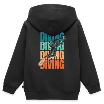 Tauchen Taucher - Kinder Premium Organic Zip Hoodie - Schwarz - Hinten - AI Model Kid Male (0cm)
