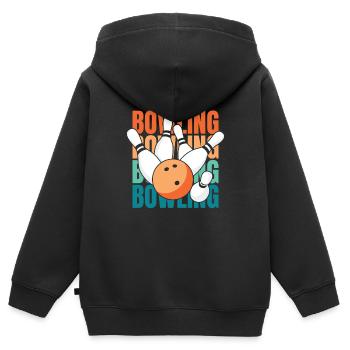 Bowling Bowlen Bowler - Kids Premium Organic Zip-up Hoodie - black - Back - AI Model Kid Male (0cm)