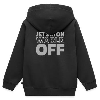 Jet Ski Jet Ski On World Off - Sweat Premium à capuche zippé enfant bio - noir - Dos - AI Model Kid Male (0cm)