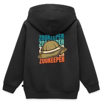 Gardien de zoo Gardien de zoo - Sweat Premium à capuche zippé enfant bio - noir - Dos - AI Model Kid Male (0cm)