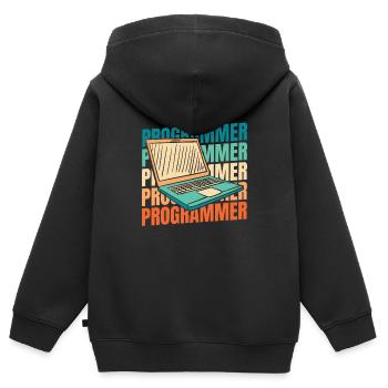 Developer Coder Programmer - Kids Premium Organic Zip-up Hoodie - black - Back - AI Model Kid Male (0cm)