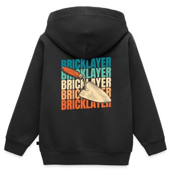 Maçon - Sweat Premium à capuche zippé enfant bio - noir - Dos - AI Model Kid Male (0cm)