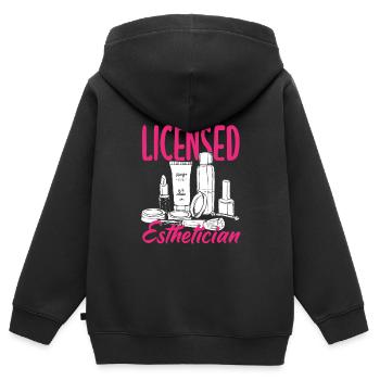 Hautpflege Kosmetikerin Kosmetik - Kinder Premium Organic Zip Hoodie - Schwarz - Hinten - AI Model Kid Male (0cm)