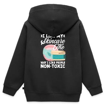 Skin Care Beautician Cosmetics - Kids Premium Organic Zip-up Hoodie - black - Back - AI Model Kid Male (0cm)