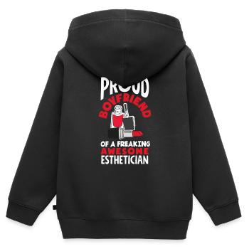 Hautpflege Kosmetikerin Kosmetik - Kinder Premium Organic Zip Hoodie - Schwarz - Hinten - AI Model Kid Male (0cm)