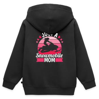Schneemobil Motorschlitten Mutter - Kinder Premium Organic Zip Hoodie - Schwarz - Hinten - AI Model Kid Male (0cm)