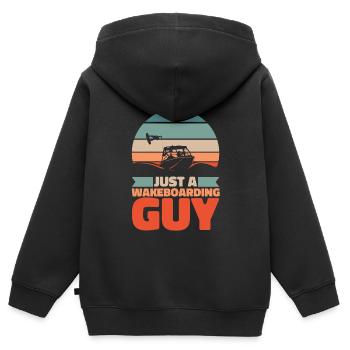 Wakeboard Wakeboarder Juste un gars de wakeboard - Sweat Premium à capuche zippé enfant bio - noir - Dos - AI Model Kid Male (0cm)