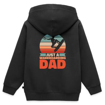 Wakeboard Wakeboarder Vater - Kinder Premium Organic Zip Hoodie - Schwarz - Hinten - AI Model Kid Male (0cm)