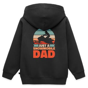 Schneemobil Motorschlitten Vater - Kinder Premium Organic Zip Hoodie - Schwarz - Hinten - AI Model Kid Male (0cm)