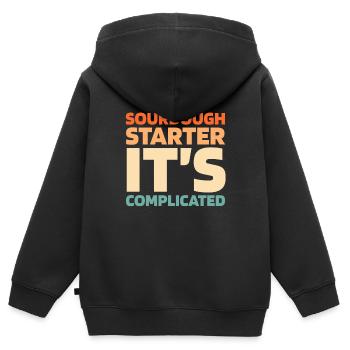 Sauerteig Brot - Kinder Premium Organic Zip Hoodie - Schwarz - Hinten - AI Model Kid Male (0cm)