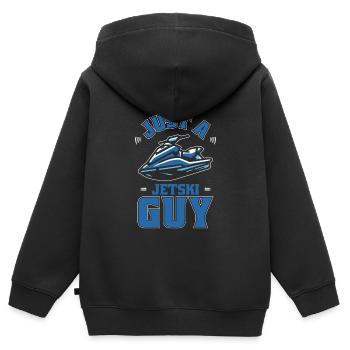 Jet Ski Juste un gars de Jet Ski - Sweat Premium à capuche zippé enfant bio - noir - Dos - AI Model Kid Male (0cm)