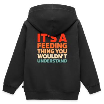 Sauerteig Brot - Kinder Premium Organic Zip Hoodie - Schwarz - Hinten - AI Model Kid Male (0cm)