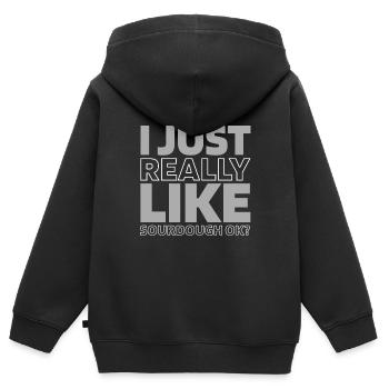 Sourdough bread - Kids Premium Organic Zip-up Hoodie - black - Back - AI Model Kid Male (0cm)