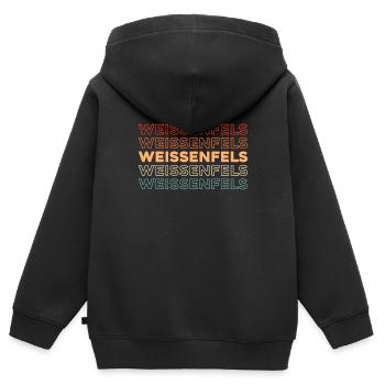 Ville allemande de Weißenfels, Saxe-Anhalt - Sweat Premium à capuche zippé enfant bio - noir - Dos - AI Model Kid Male (0cm)
