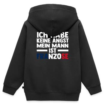 Français Français France - Sweat Premium à capuche zippé enfant bio - noir - Dos - AI Model Kid Male (0cm)