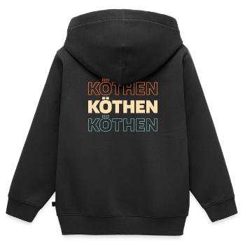 Ville allemande de Köthen, Saxe-Anhalt - Sweat Premium à capuche zippé enfant bio - noir - Dos - AI Model Kid Male (0cm)