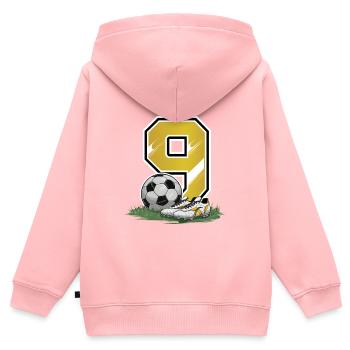 9. Geburtstag 9 Jahre Fußball Fußballspieler - Kinder Premium Organic Zip Hoodie - Rosa - Hinten - AI Model Kid Female (0cm)