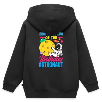 Kindergeburtstag Astronaut Familienmitglieder - Kinder Premium Organic Zip Hoodie - Schwarz - Hinten - AI Model Kid Male (0cm)