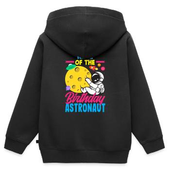 Kindergeburtstag Astronaut Familienmitglieder - Kinder Premium Organic Zip Hoodie - Schwarz - Hinten - AI Model Kid Male (0cm)
