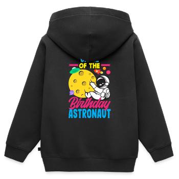 Kindergeburtstag Astronaut Familienmitglieder - Kinder Premium Organic Zip Hoodie - Schwarz - Hinten - AI Model Kid Male (0cm)