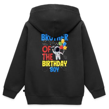 Kindergeburtstag Astronaut Familienmitglieder - Kinder Premium Organic Zip Hoodie - Schwarz - Hinten - AI Model Kid Male (0cm)