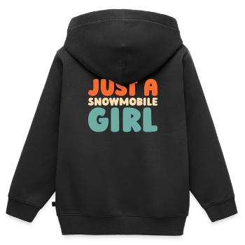 Schneemobil Motorschlitten - Kinder Premium Organic Zip Hoodie - Schwarz - Hinten - AI Model Kid Male (0cm)