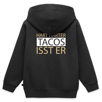 Tacos - Sweat Premium à capuche zippé enfant bio - noir - Dos - AI Model Kid Male (0cm)
