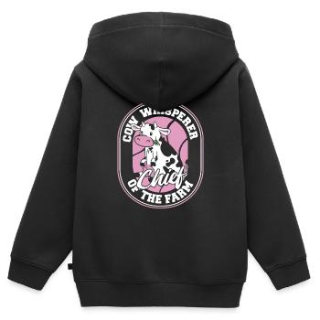 Éleveur de vaches, éleveur laitier, chef d’exploitation - Sweat Premium à capuche zippé enfant bio - noir - Dos - AI Model Kid Male (0cm)