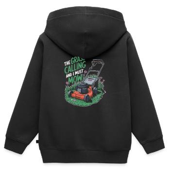 Rasenmäher Mähen - Kinder Premium Organic Zip Hoodie - Schwarz - Hinten - AI Model Kid Male (0cm)