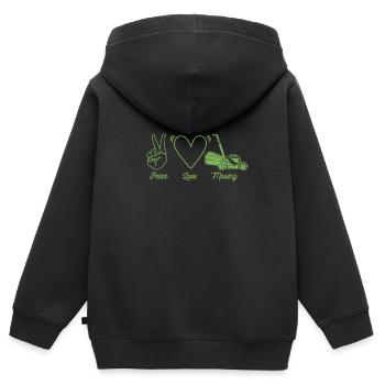 Lawn mower mowing - Kids Premium Organic Zip-up Hoodie - black - Back - AI Model Kid Male (0cm)