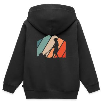 Rasenmäher Mähen - Kinder Premium Organic Zip Hoodie - Schwarz - Hinten - AI Model Kid Male (0cm)