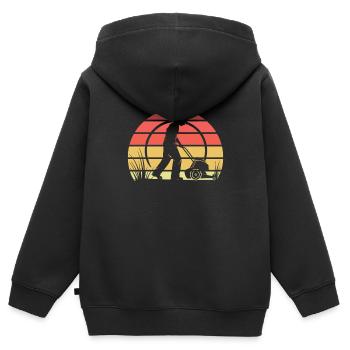 Rasenmäher Mähen - Kinder Premium Organic Zip Hoodie - Schwarz - Hinten - AI Model Kid Male (0cm)