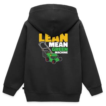 Rasenmäher Mähen - Kinder Premium Organic Zip Hoodie - Schwarz - Hinten - AI Model Kid Male (0cm)