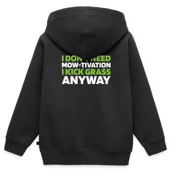Lawn mower mowing - Kids Premium Organic Zip-up Hoodie - black - Back - AI Model Kid Male (0cm)