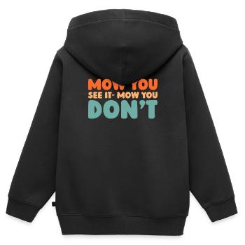 Rasenmäher Mähen - Kinder Premium Organic Zip Hoodie - Schwarz - Hinten - AI Model Kid Male (0cm)