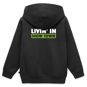 Lawn mower mowing - Kids Premium Organic Zip-up Hoodie - black - Back - AI Model Kid Male (0cm)