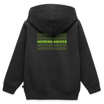 Lawn mower mowing - Kids Premium Organic Zip-up Hoodie - black - Back - AI Model Kid Male (0cm)