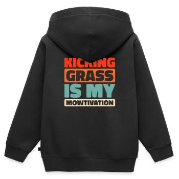 Rasenmäher Mähen - Kinder Premium Organic Zip Hoodie - Schwarz - Hinten - AI Model Kid Male (0cm)