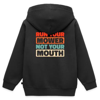 Rasenmäher Mähen - Kinder Premium Organic Zip Hoodie - Schwarz - Hinten - AI Model Kid Male (0cm)