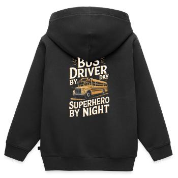 Bus Bus Driver - Kids Premium Organic Zip-up Hoodie - black - Back - AI Model Kid Male (0cm)