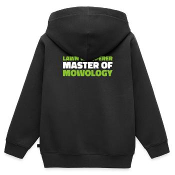 Lawn mower mowing - Kids Premium Organic Zip-up Hoodie - black - Back - AI Model Kid Male (0cm)