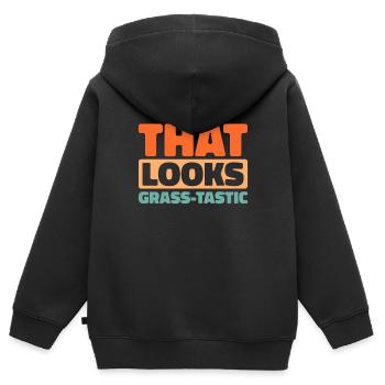 Rasenmäher Mähen - Kinder Premium Organic Zip Hoodie - Schwarz - Hinten - AI Model Kid Male (0cm)