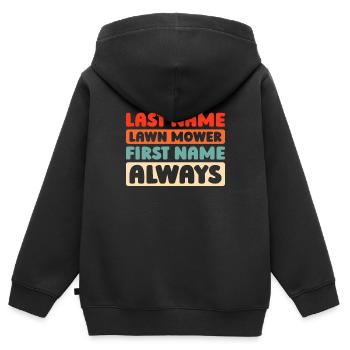 Rasenmäher Mähen - Kinder Premium Organic Zip Hoodie - Schwarz - Hinten - AI Model Kid Male (0cm)