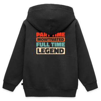Rasenmäher Mähen - Kinder Premium Organic Zip Hoodie - Schwarz - Hinten - AI Model Kid Male (0cm)