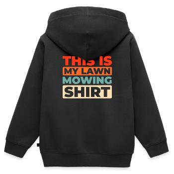 Rasenmäher Mähen - Kinder Premium Organic Zip Hoodie - Schwarz - Hinten - AI Model Kid Male (0cm)